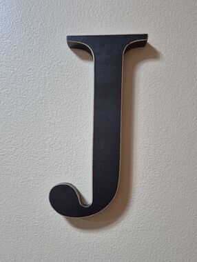 CLASSIC Home Wall Decor Black Decorative Wooden Letter 'J'